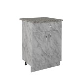 600 Стол рабочий/разделочный (1 ящик) - белый мрамор (60х84х43) 600 Стол рабочий/разделочный (1 ящик) - белый мрамор (60х84х43)