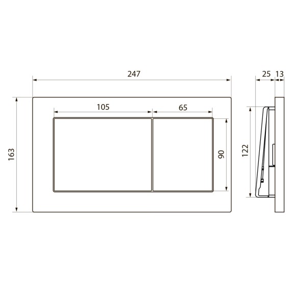 Клавиша смыва Point Ника PN44081W для инсталляции, белая