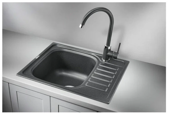 5801, ЧЁРНЫЙ, кухонная мойка, кварц