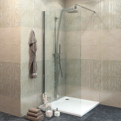 JY67 Душевое ограждение напольное неподвижное 90х185, прозрачное стекло