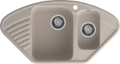 GRANFEST  Мойка QUARZ 14  угловая 1,5-чаши 930*500мм песочный арт.GF-Z-