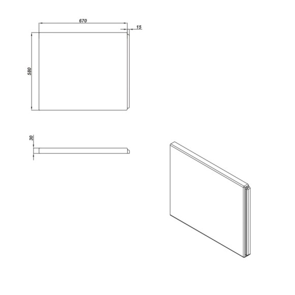 Панель для ванны боковая UNIVERSAL TYPE 1 70
