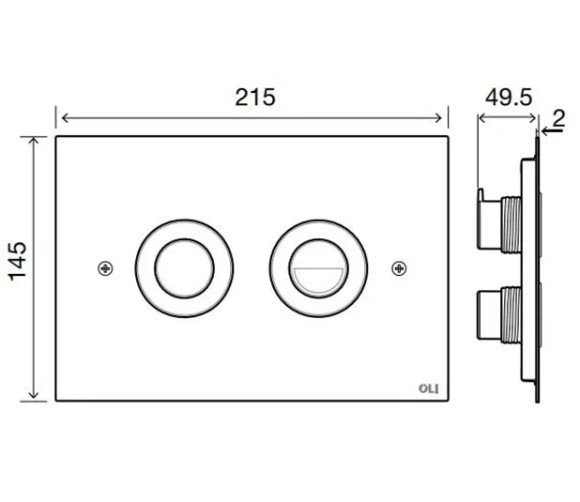 Панель пневматическая двойная OLI TREND, сталь, бронза Панель пневматическая двойная OLI TREND, сталь, бронза