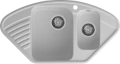 GRANFEST  Мойка QUARZ 14  угловая 1,5-чаши 930*500мм серый арт.GF-Z-