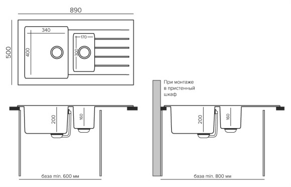 Кухонная мойка TOLERO Twist TTS-890K (№102 (Сафари))