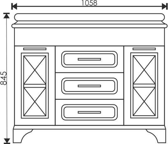 105 Тумба "Duglas 105 №3" (ум. Дуглас 105/Виктория-100) патина голубая с сифоном