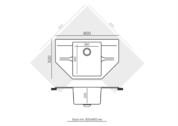 Кухонная мойка Polygran RIFF-800 №16 Черн