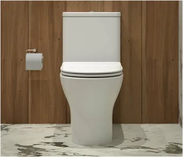 Унитаз-моноблок SM9618 безободковый, сиденье тонкое ДП, арматура (с гофрой и подводкой) 