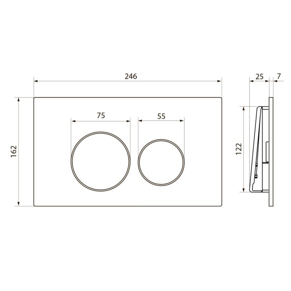Клавиша смыва Point Виктория PN44061SB для инсталляции, сталь брашированная