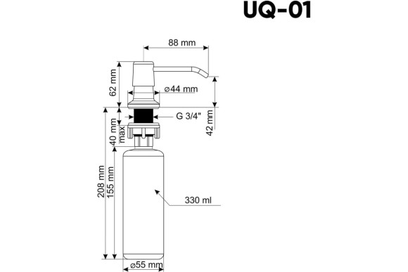 Дозатор ULGRAN Quartz UQ 01-07, уголь