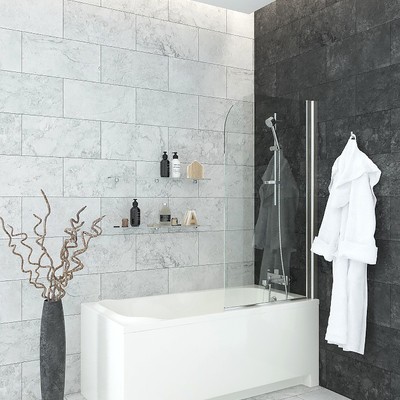 JY70 Душевое ограждение на ванну 90х130, прозрачное стекло