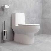 Унитаз-моноблок 5004 безободковый, сиденье тонкое ДП, арматура (с гофрой и подводкой) Унитаз-моноблок 5004 безободковый, сиденье тонкое ДП, арматура (с гофрой и подводкой)