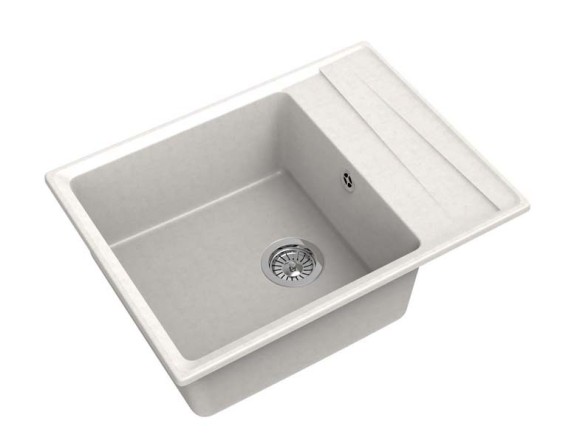 GRANFEST Мойка LEVEL 660L  1-чаша+крыло 660*500мм белый арт.GF-