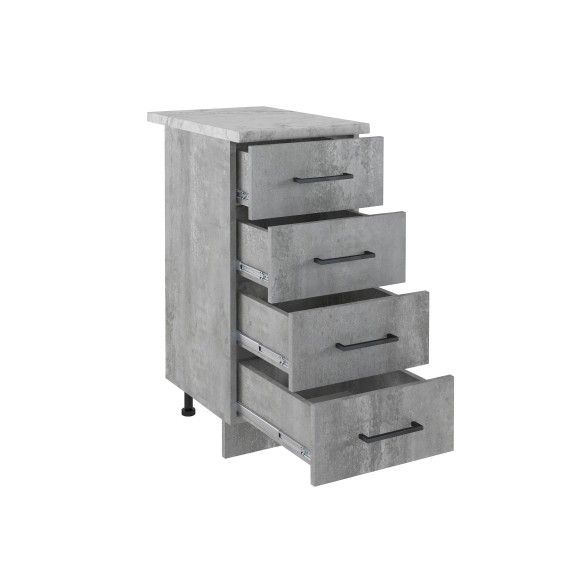 400 Стол рабочий/разделочный (4 ящика) - Цемент светлый (40*84*43)