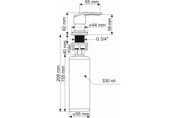 Дозатор ULGRAN Quartz UQ 02-01, жасмин