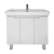 Тумба Q PLUS (D), 55 см, подвесная/напольная, 2 дверцы, с опорами, белый глянец