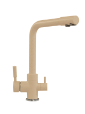 Смеситель кухонный POLYGRAN Высокий Дуо (Бежевый №27) Смеситель кухонный POLYGRAN Высокий Дуо (Бежевый №27)