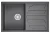 8002, ГРАФИТ (ЧЁРНО-СЕРЫЙ), кухонная мойка, кварц