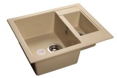 GRANFEST Мойка QUADRO 610K  1,5-чаши 610*500мм бежевый арт.GF-