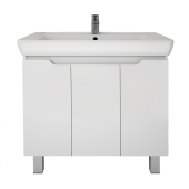 Тумба Q PLUS (D), 70 см, подвесная/напольная, 2 дверцы, с опорами, белый глянец