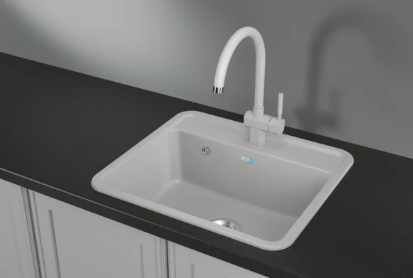 5601, БЕЛЫЙ, кухонная мойка, СтандАРТ кварц