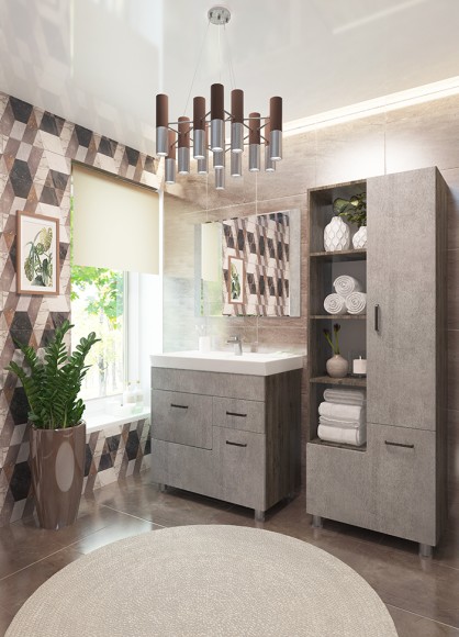 80 Тумба "Catherine 80 №2"  (ум. Фостер 800П/800/COMO 80) белый камень