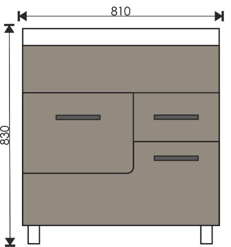 80 Тумба "Catherine 80 №2"  (ум. Фостер 800П/800/COMO 80) белый камень