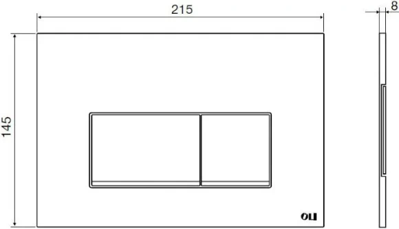 Панель механическая двойная OLI STREAM, пластик, хром глянцевый, с тросиком