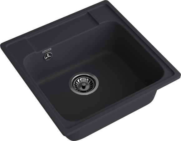 GRANFEST Мойка QUARZ 48  1-чаша 480*480мм черный арт.GF-Z-