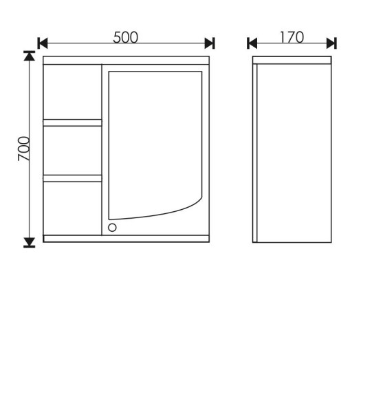 55 Зеркало-шкаф "Spring 55 №6" белый