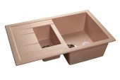 GRANFEST Мойка QUADRO 775KL  1,5-чаши+крыло 765*495мм светло-розовый арт.GF- GRANFEST Мойка QUADRO 775KL  1,5-чаши+крыло 765*495мм светло-розовый арт.GF-