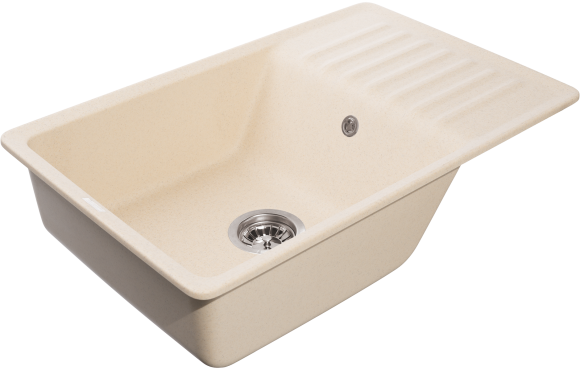 GRANFEST Мойка QUARZ 72  1-чаша+крыло 760*480мм бежевый арт.GF-ZW-