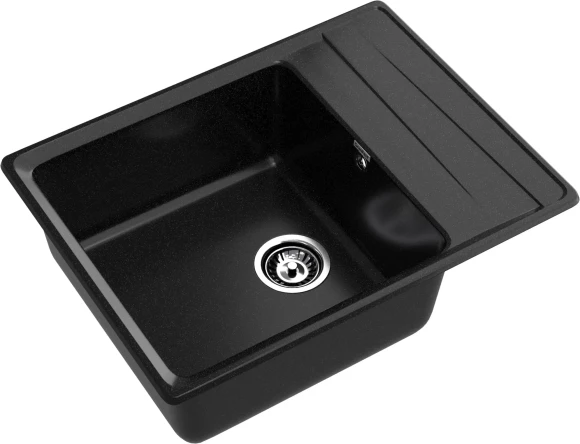 GRANFEST Мойка LEVEL 660L  1-чаша+крыло 660*500мм черный арт.GF-