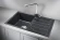8002, ШВАРЦ (чёрный металлик), кухонная мойка, кварц