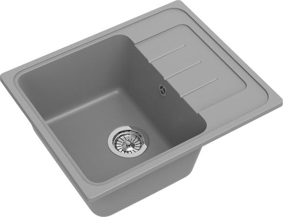 EWIGSTEIN Мойка ELEGANT 45F  1-чаша+крыло 580*480мм серый металлик арт.EW-