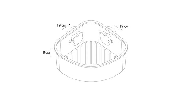 Полочка угловая одноэтажная Grampus Element, GR-3308, белая