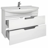 Тумба LAGUNA PLUS, 65 см, подвесная/напольная, 2 ящика, с опорами, белый глянец Тумба LAGUNA PLUS, 65 см, подвесная/напольная, 2 ящика, с опорами, белый глянец