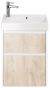 Тумба SLIM, 55 см, подвесная/напольная, 2 ящика, белый глянец / дуб кантри