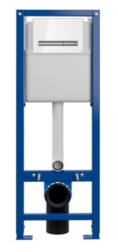 Инсталляция VECTOR 40 для унитаза механическая кнопка PILOT стекло белый