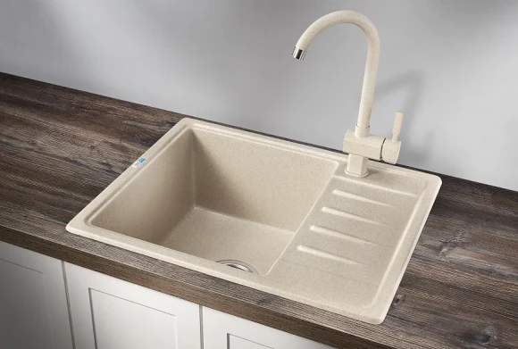 5803, БЕЖЕВЫЙ, кухонная мойка, СтандАРТ кварц