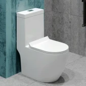 Унитаз-моноблок 5005 безободковый, сиденье тонкое ДП, арматура (с гофрой и подводкой) Унитаз-моноблок 5005 безободковый, сиденье тонкое ДП, арматура (с гофрой и подводкой)