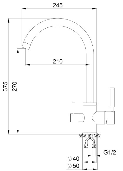 3168, XРОМ/АРКТИК (БЕЛЫЙ), СМЕСИТЕЛЬ КУХОННЫЙ