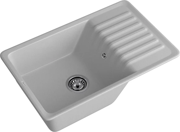 GRANFEST Мойка QUARZ 72  1-чаша+крыло 760*480мм серый арт.GF-ZW-