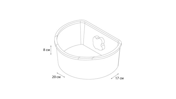Полочка овальная одноэтажная Grampus Element, GR-7325, белая