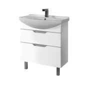 Тумба LAGUNA PLUS, 85 см, подвесная/напольная, 2 ящика, с опорами, белый глянец Тумба LAGUNA PLUS, 85 см, подвесная/напольная, 2 ящика, с опорами, белый глянец
