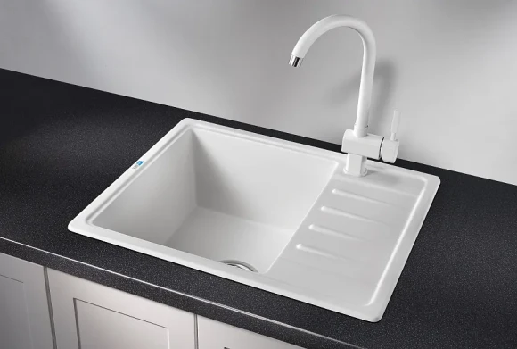 5803, БЕЛЫЙ, кухонная мойка, СтандАРТ кварц