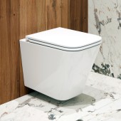 Унитаз подвесной K402T безободковый с круговым смывом, сиденье тонкое ДП, крепления 