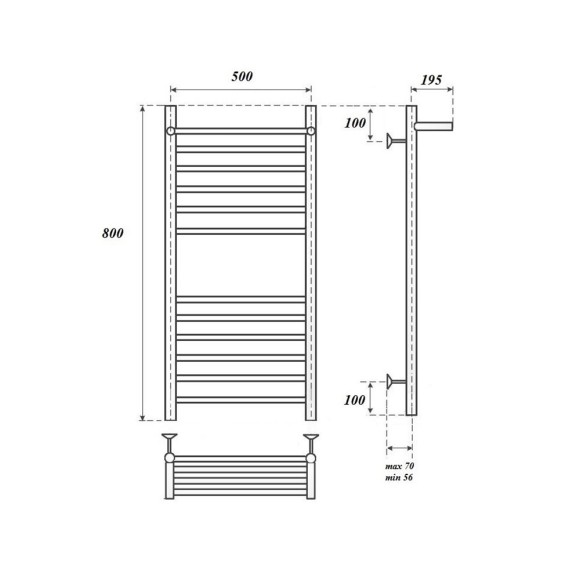 Полотенцесушитель электрический Point Аврора PN10158SPE П11 500x800 с полкой левый/правый, хром Полотенцесушитель электрический Point Аврора PN10158SPE П11 500x800 с полкой левый/правый, хром