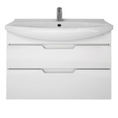 Тумба LAGUNA PLUS, 105 см, подвесная/напольная, 2 ящика, с опорами, белый глянец Тумба LAGUNA PLUS, 105 см, подвесная/напольная, 2 ящика, с опорами, белый глянец
