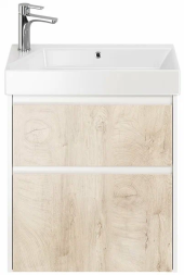 Тумба SLIM, 65 см, подвесная/напольная, 2 ящика, белый глянец